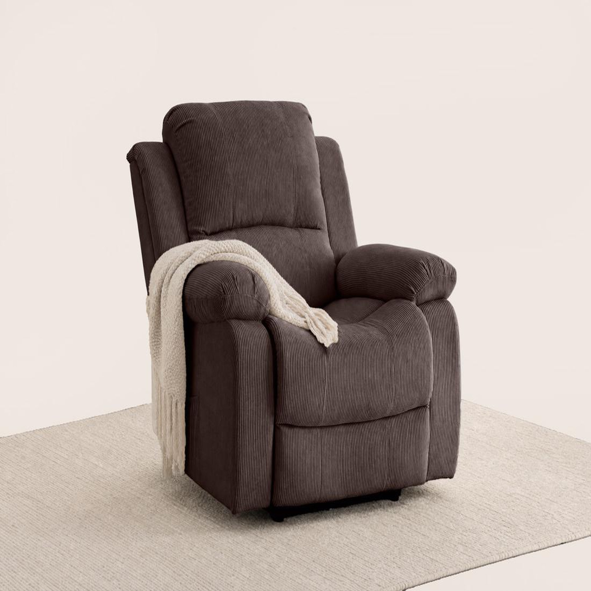 Voir la diapositive 3 : BEST MOBILIER Armand - fauteuil relax électrique en velours côtelé