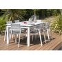 Voir la diapositive 1 : DCB GARDEN Salon de jardin 8 personnes aluminium blanc MYKONOS