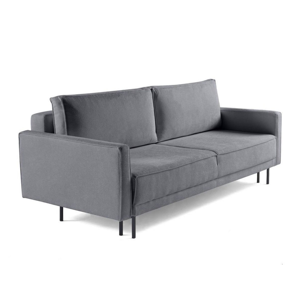 LISA DESIGN Charlie - canapé droit 3 places - convertible avec coffre - en tissu