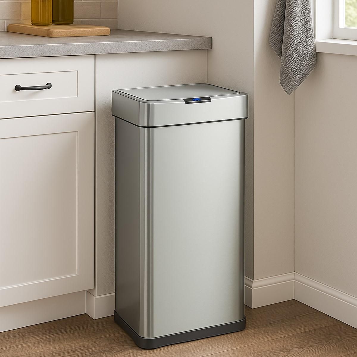 Kitchen move Poubelle automatique inox argent 90l - bat-m180