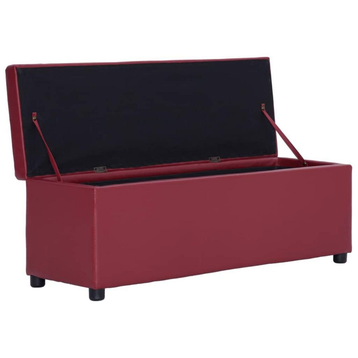 VIDAXL Banc avec compartiment de rangement 116 cm Bordeaux Similicuir