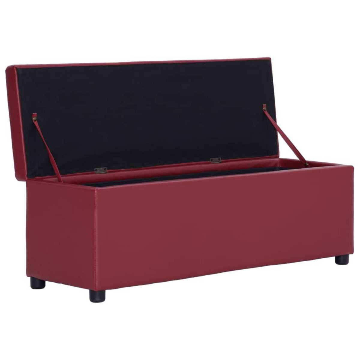 VIDAXL Banc avec compartiment de rangement 116 cm Bordeaux Similicuir