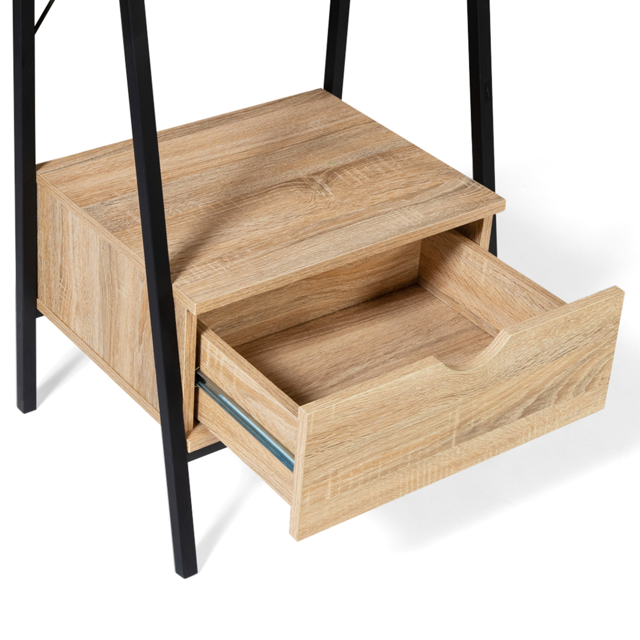 Voir la diapositive 6 : ID MARKET Etagère échelle 4 niveaux avec tiroir detroit design industriel
