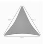 Voir la diapositive 3 : OUTSUNNY Voile d'ombrage triangulaire grande taille 3,6 x 3,6 x 3,6 m polyéthylène haute densité HDPE résistant aux UV gris