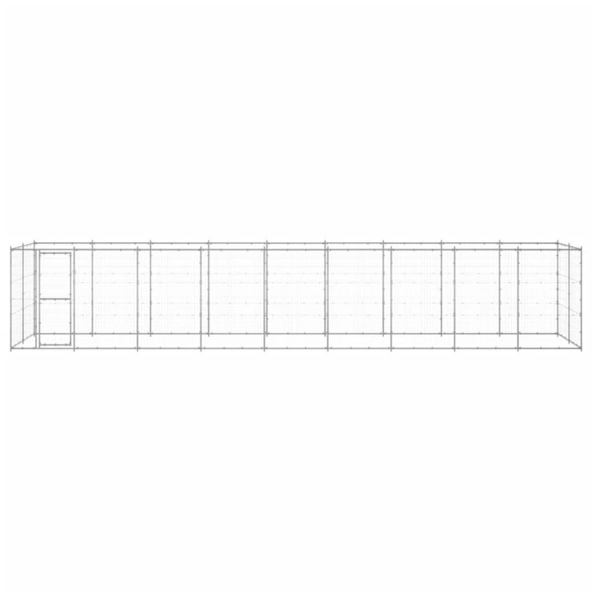 VIDAXL Chenil exterieur Acier galvanise 21,78 m²