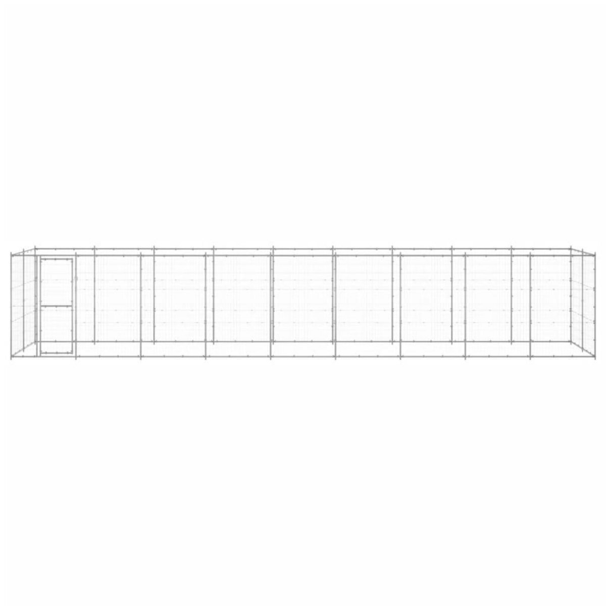 VIDAXL Chenil exterieur Acier galvanise 21,78 m²