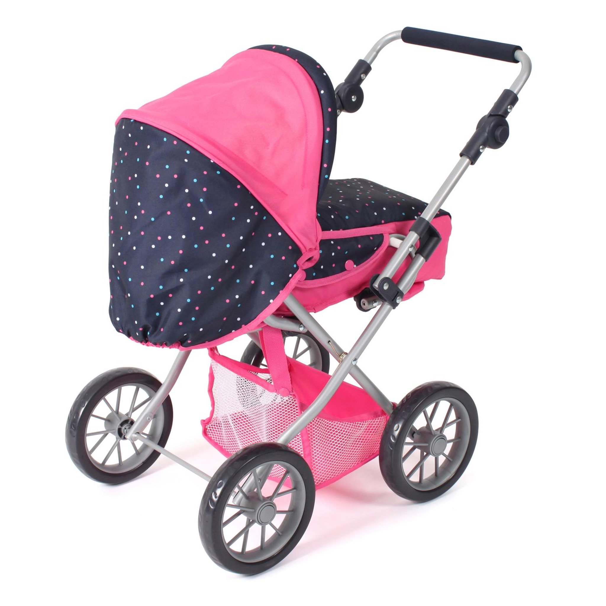 Voir la diapositive 3 : BAYER CHIC 2000 Poussette combinée Leni Rose bleu marine avec pois