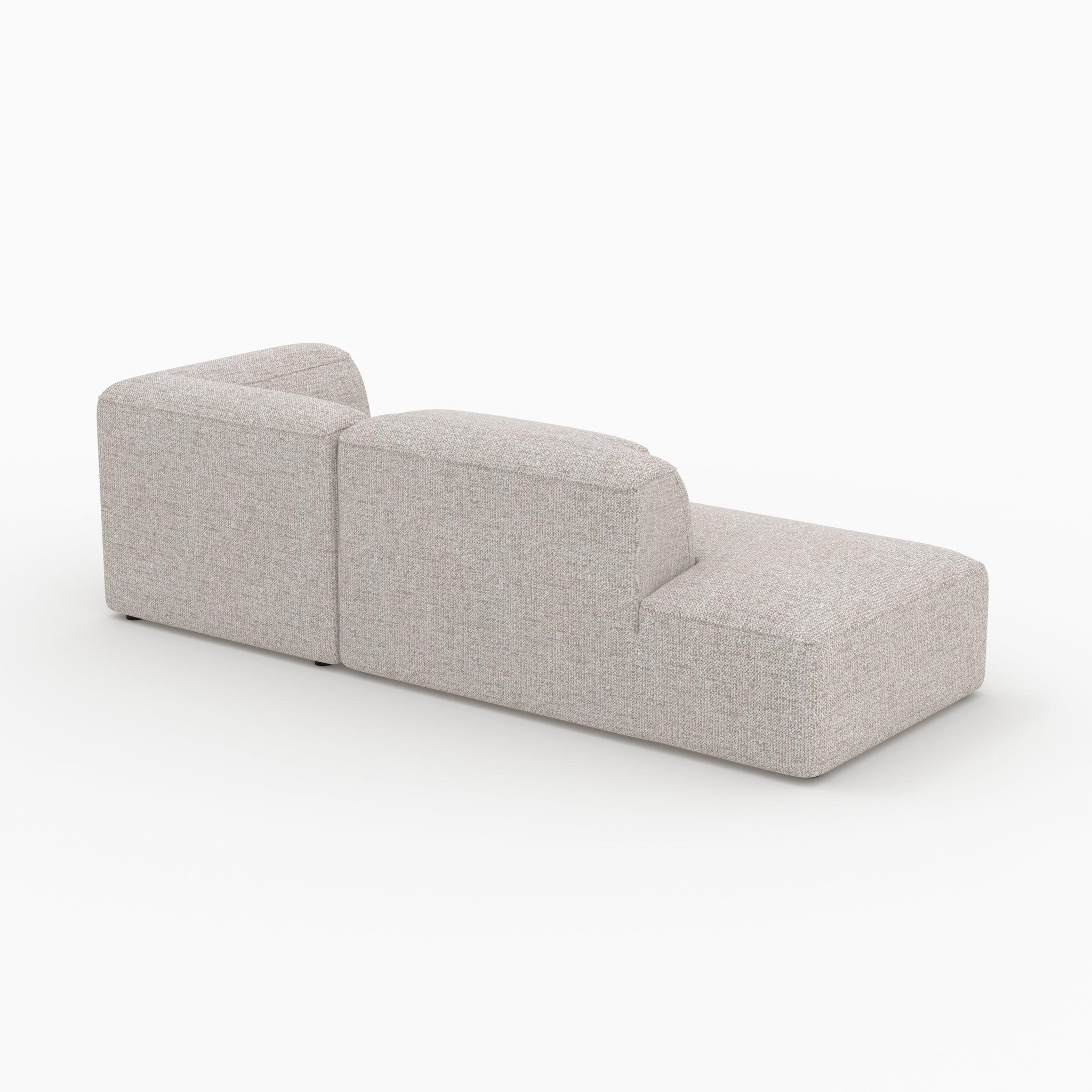 Voir la diapositive 5 : MAISON PAVANE Canapé d'angle droit modulable en tissu beige 4 places-hestia