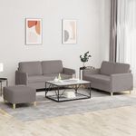 VIDAXL Ensemble de canapes 3 pcs avec coussins Taupe Tissu