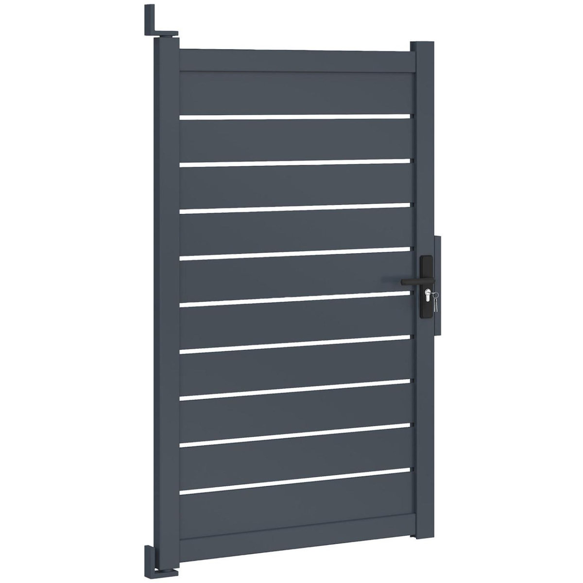 ID MARKET Portillon 100x160 cm en aluminium ajouré gris anthracite