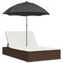 Voir la diapositive 2 : VIDAXL Chaise longue double avec coussins et parasol marron poly rotin