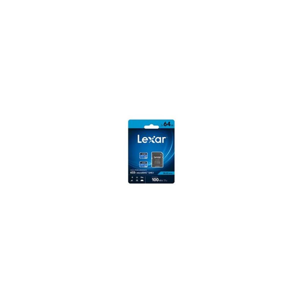 Lexar Carte mémoire micro SD Lexar PACK 2 64GO 633X