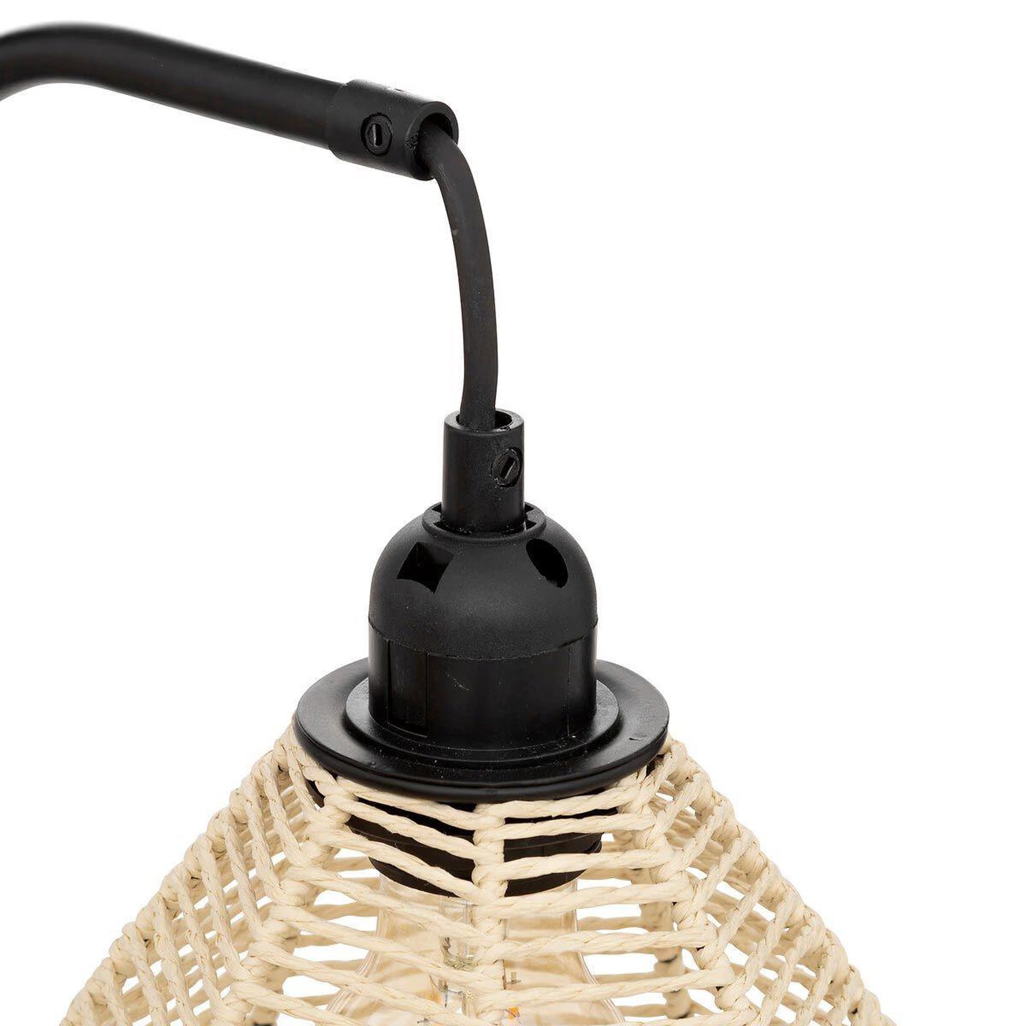 Voir la diapositive 2 : ATMOSPHERA Lampe à poser en métal  delia  47cm noir & naturel
