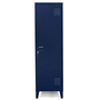 Voir la diapositive 3 : ID MARKET Armoire vestiaire ESTER porte métal bleu foncé design industriel