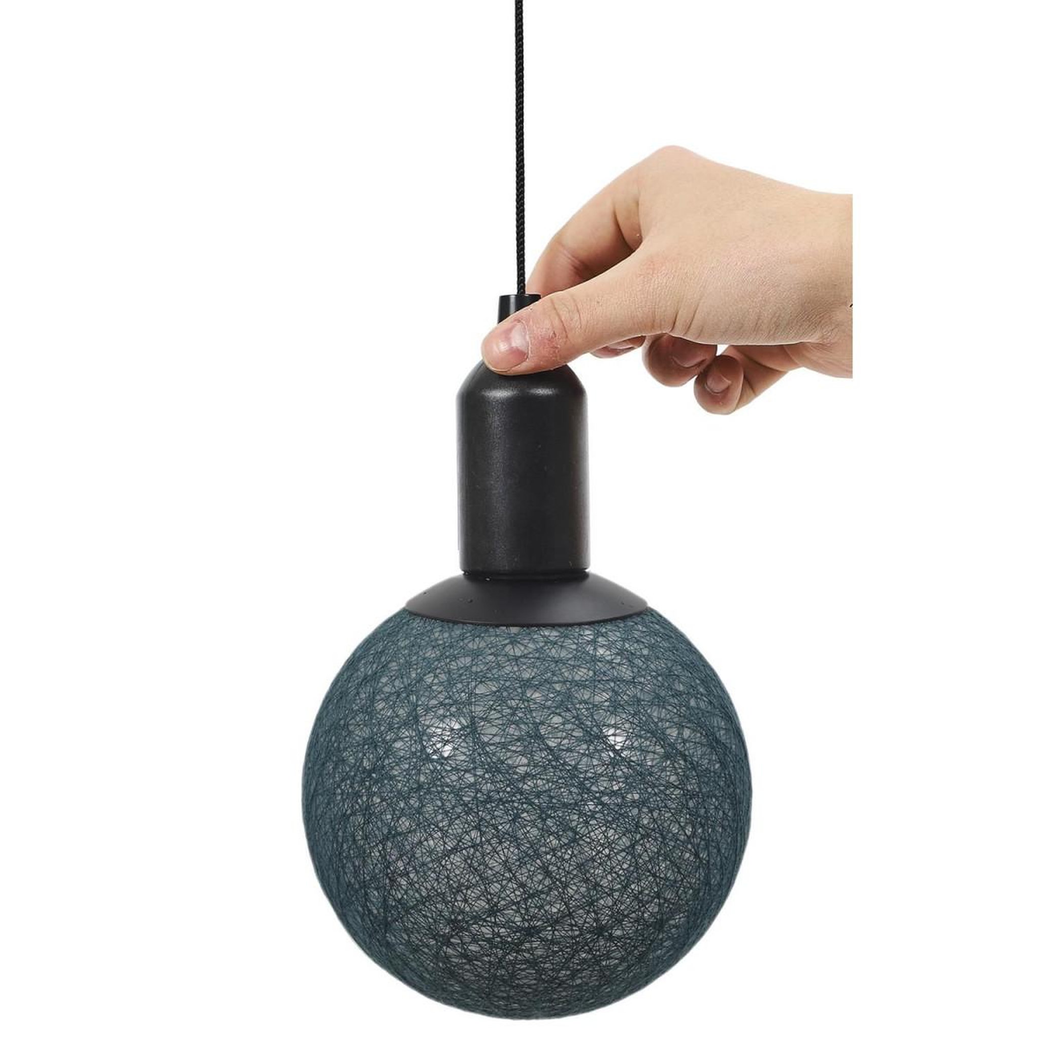 Voir la diapositive 3 : The Home Deco Factory Lampe suspension à led  boule  24cm bleu