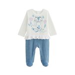 Petit Béguin Pyjama bébé en velours Polarmoon. Coloris disponibles : Bleu