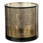 Paris Prix Photophore en Verre  Triangle Rayé  24cm Marron