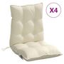 Voir la diapositive 2 : VIDAXL Coussins de chaise a dossier bas lot de 4 creme tissu oxford