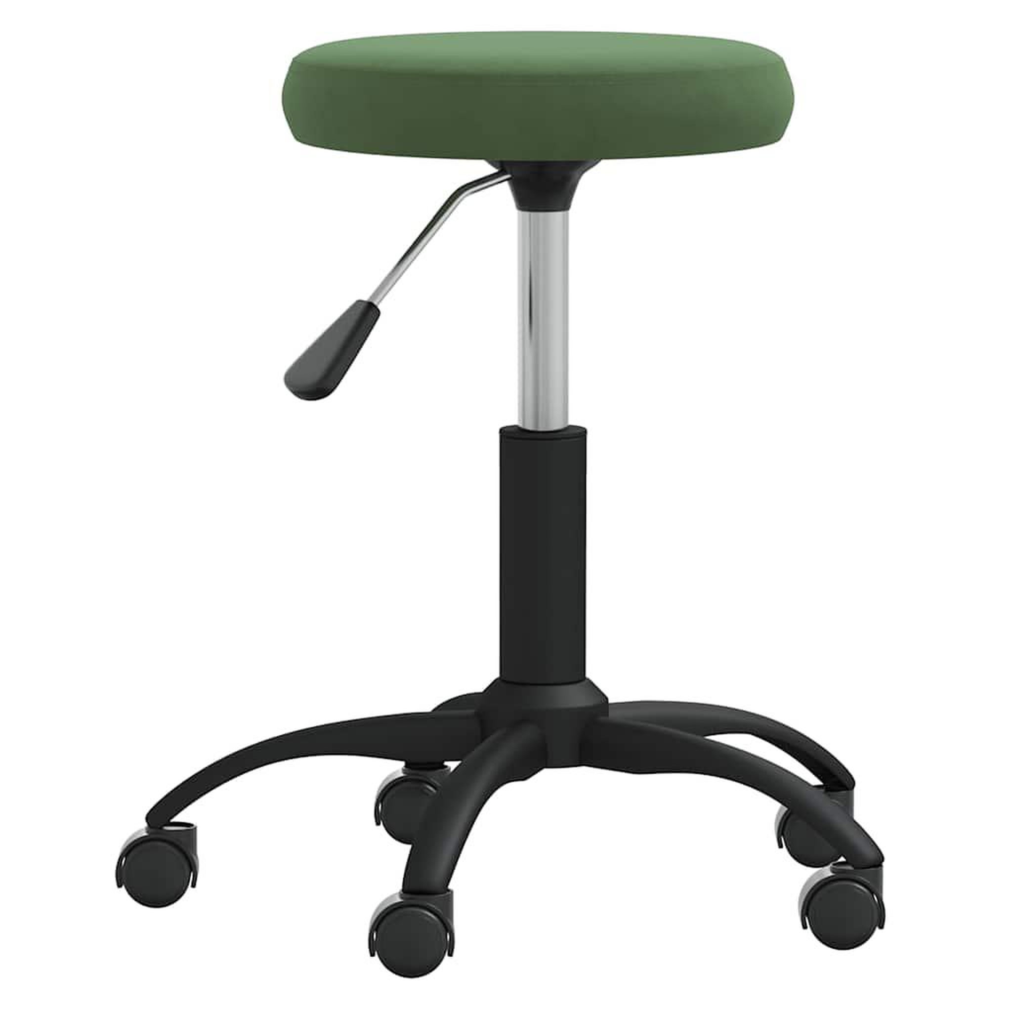 Voir la diapositive 3 : VIDAXL Chaise de bureau pivotante vert fonce velours