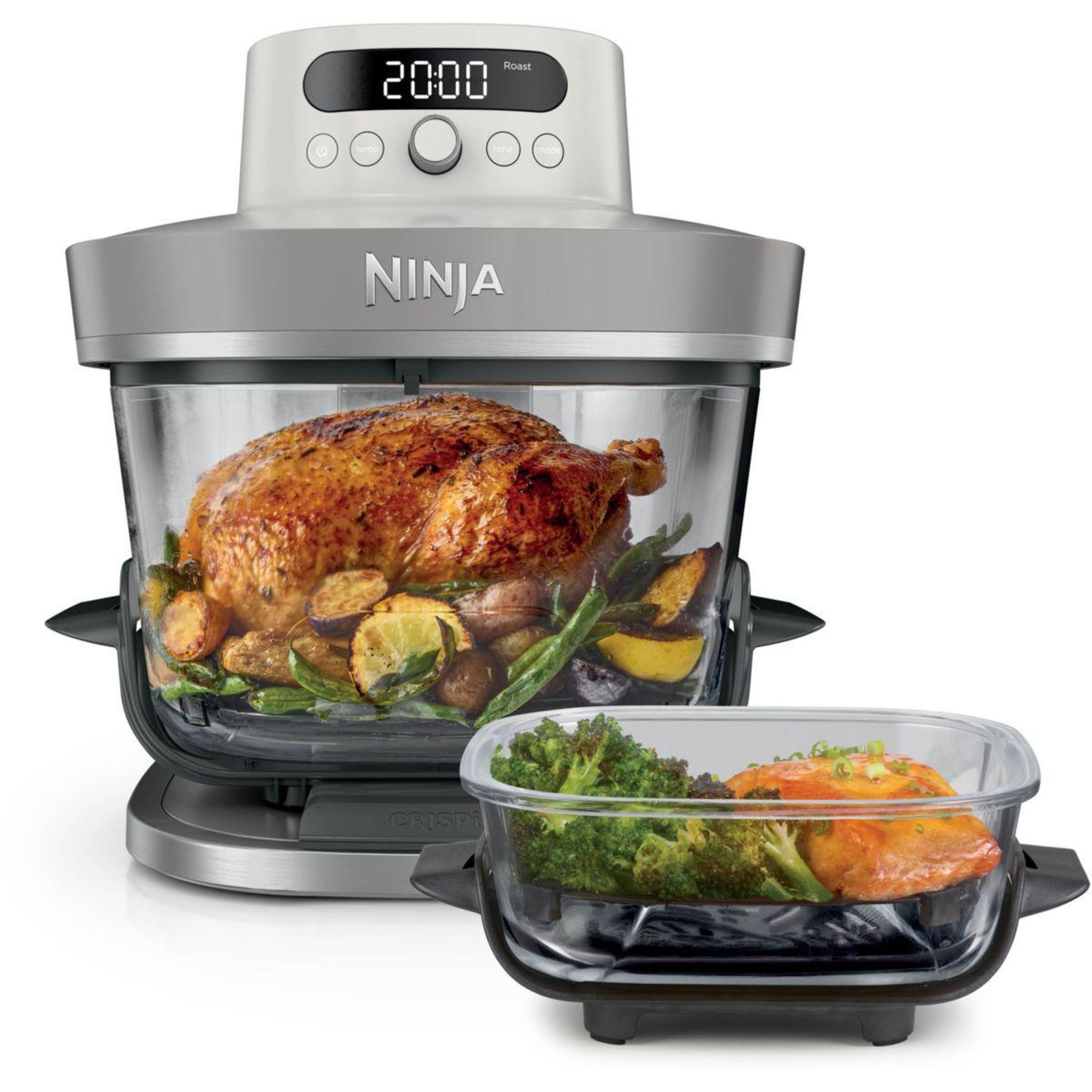 Voir la diapositive 1 : NINJA Friteuse sans huile CRISPi PRO 7-en1, 2 récipients en verre de 5.7 et 2.3L,  AS101EULG beige