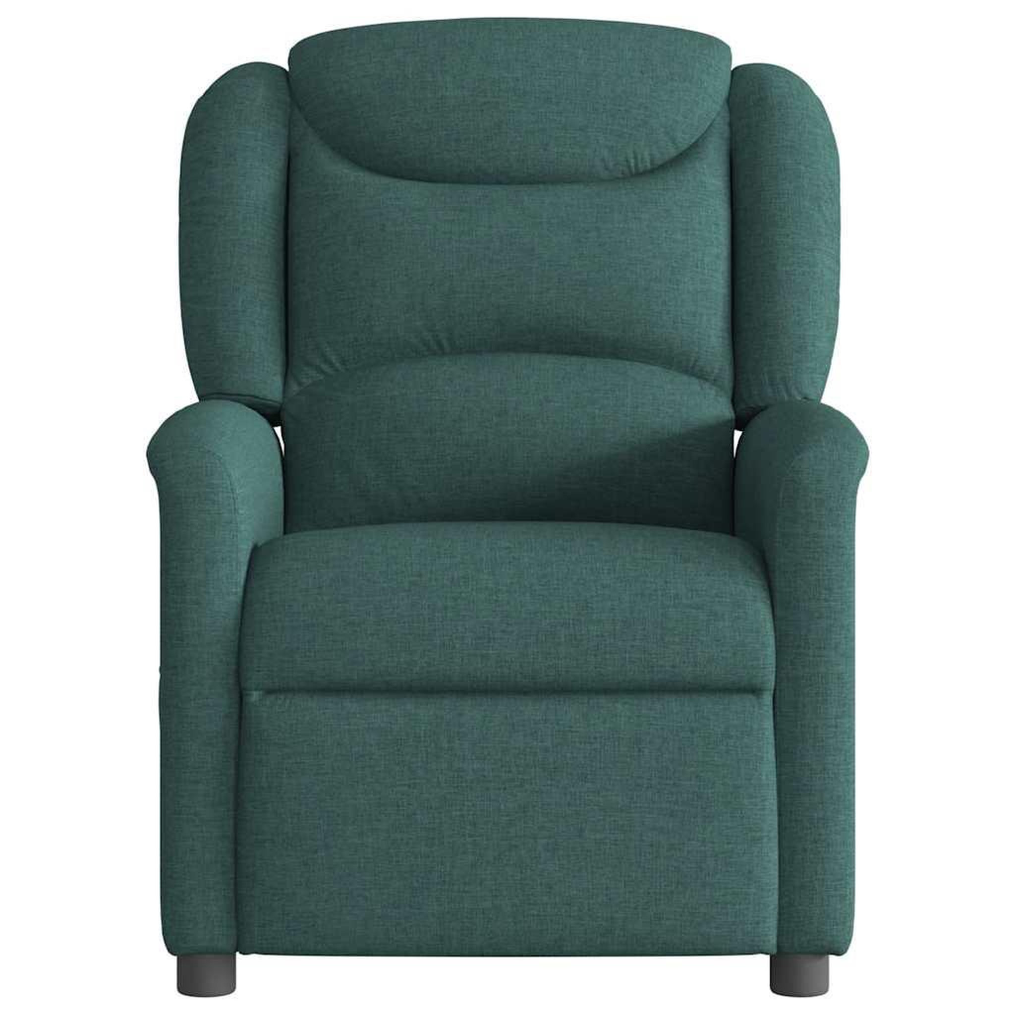 Voir la diapositive 3 : VIDAXL Fauteuil de massage inclinable Vert fonce Tissu