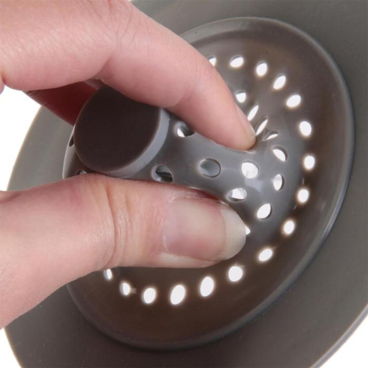 Paris Prix Filtre d'Evier Silicone & Inox  Flexible  6cm Gris