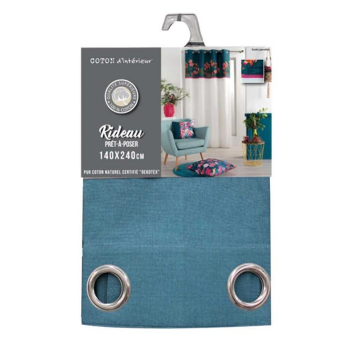 Paris Prix Rideau à Œillets  Exotic Paradise  140x240cm Bleu