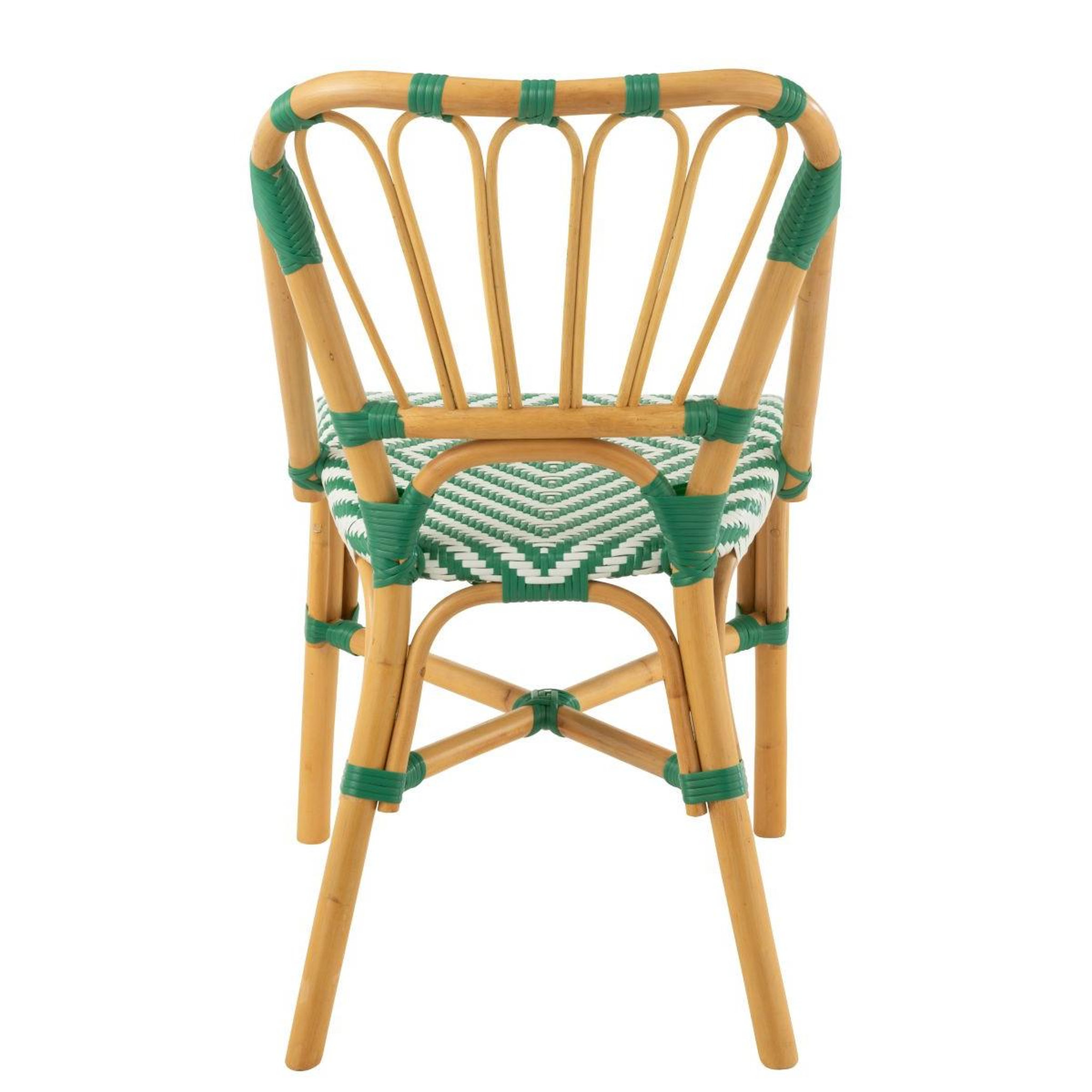 Voir la diapositive 4 : J-LINE Chaise en rotin  danial  85cm vert foncé