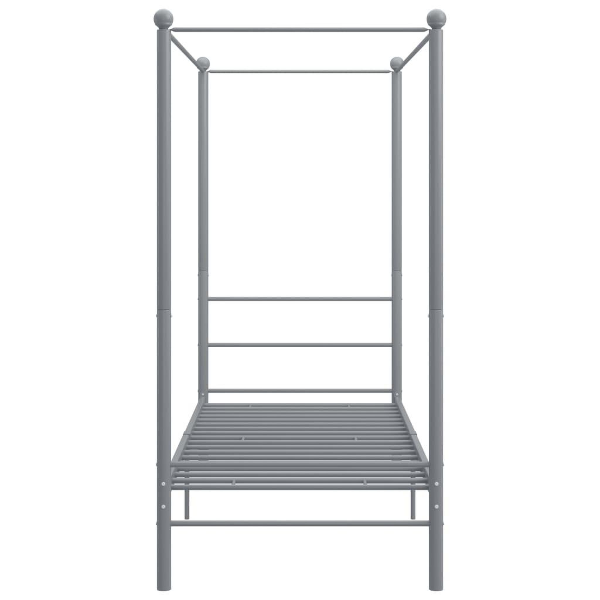 Voir la diapositive 4 : VIDAXL Cadre de lit a baldaquin Gris Metal 90x200 cm
