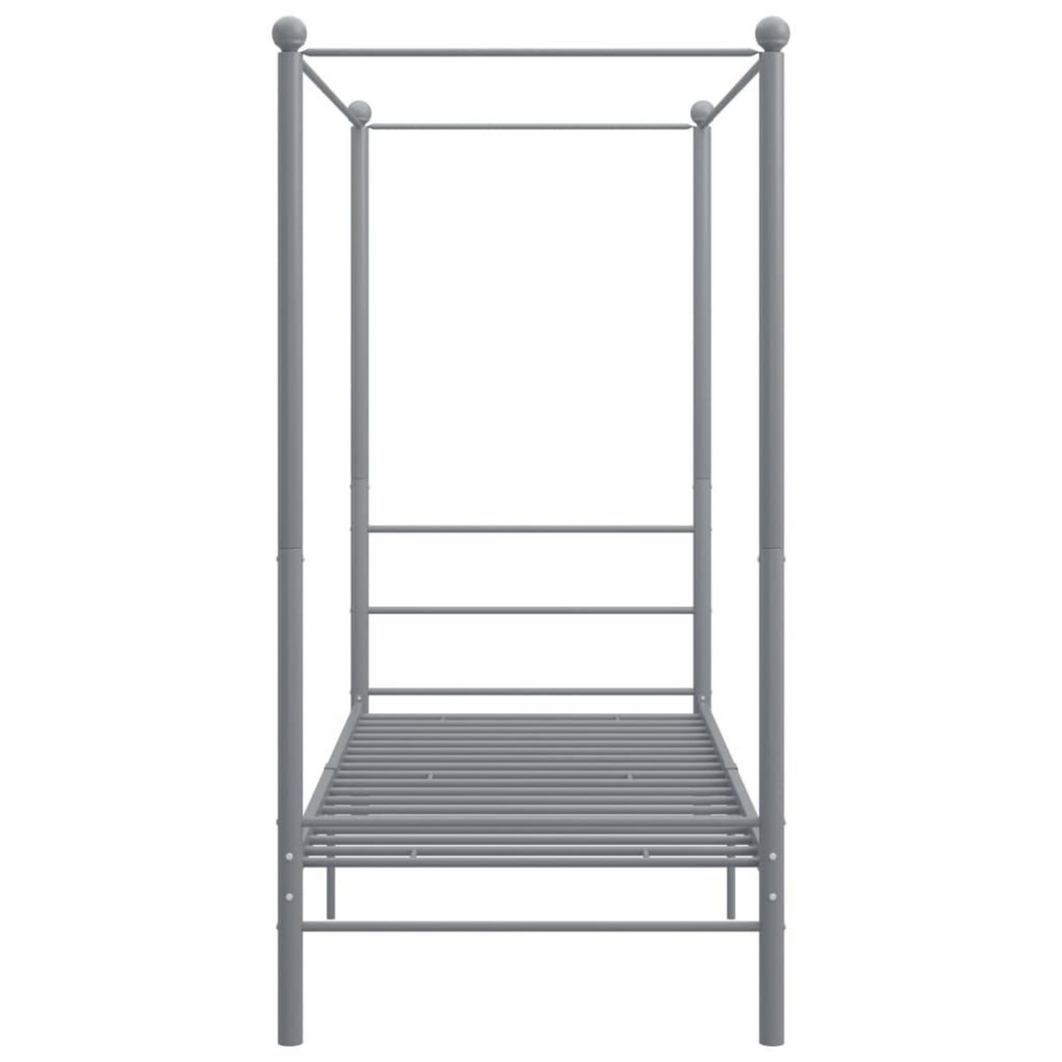 VIDAXL Cadre de lit a baldaquin Gris Metal 90x200 cm