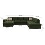 Voir la diapositive 6 : BEST MOBILIER Chuck - canapé panoramique xxl - convertible avec coffre - 7 places - droit