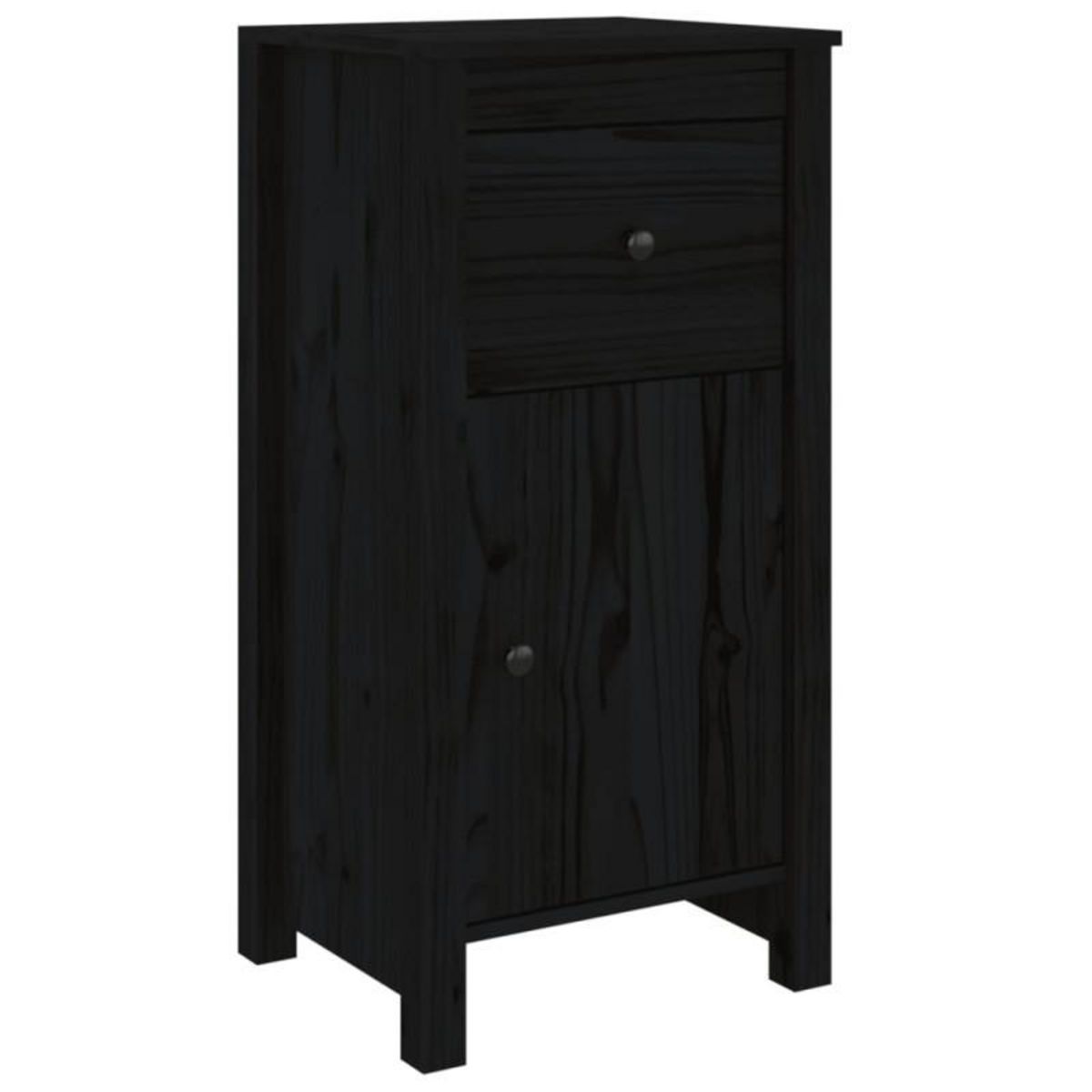 VIDAXL Buffet Noir 40x35x80 cm Bois massif de pin