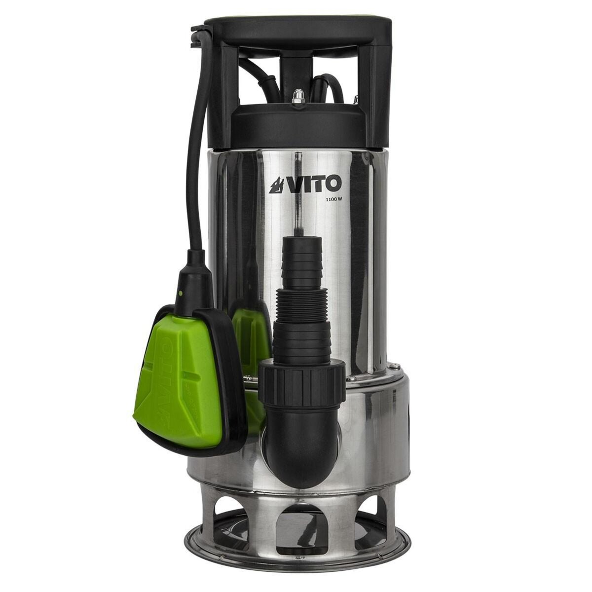 VITO Garden Pompe de relevage Eaux usées 1100W Corps INOX Pompe immergée Egouts Caves VITO