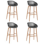 VIDAXL Chaises de bar lot de 4 gris