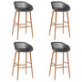 Voir la diapositive 1 : VIDAXL Chaises de bar lot de 4 gris