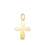 L'ATELIER D'AZUR Pendentif Médaille Or 18 Carats 750 Jaune - Croix du Baptême - Chaine Offerte - Petite