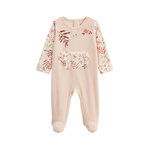 Petit Béguin Pyjama bébé en velours Manouk. Coloris disponibles : Rose