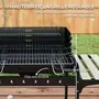 OUTSUNNY Barbecue à charbon sur pied grille réglable 2 roues 3 étagères récupérateur de cendres noir