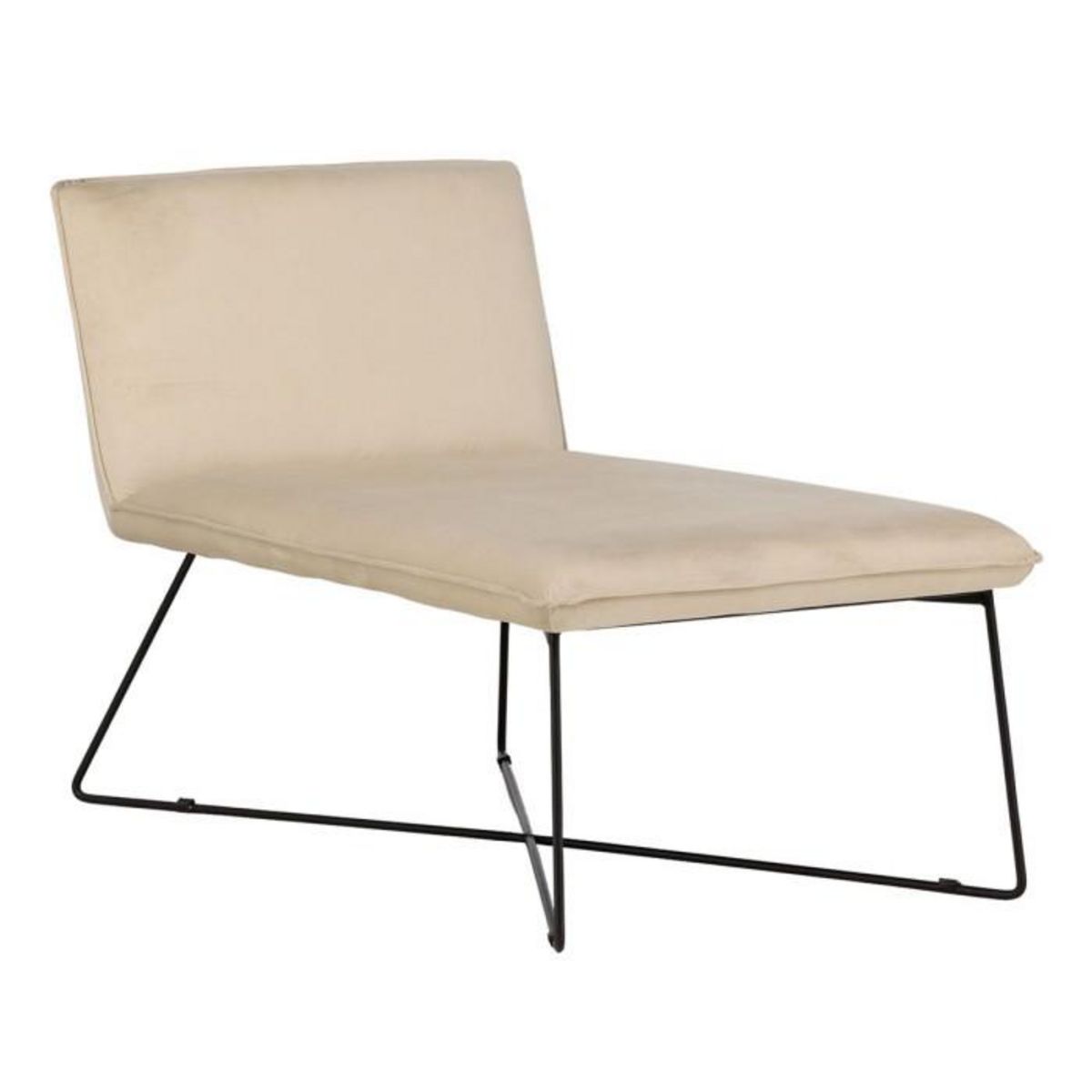 Paris Prix Chaise Longue en Velours  X-Lounge  128cm Beige