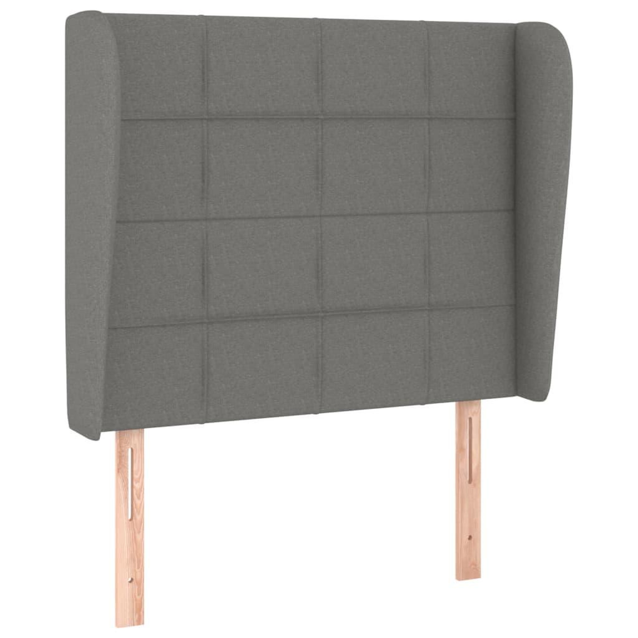 Voir la diapositive 2 : VIDAXL Tete de lit avec oreilles Gris fonce 103x23x118/128 cm Tissu