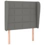 Voir la diapositive 2 : VIDAXL Tete de lit avec oreilles Gris fonce 103x23x118/128 cm Tissu
