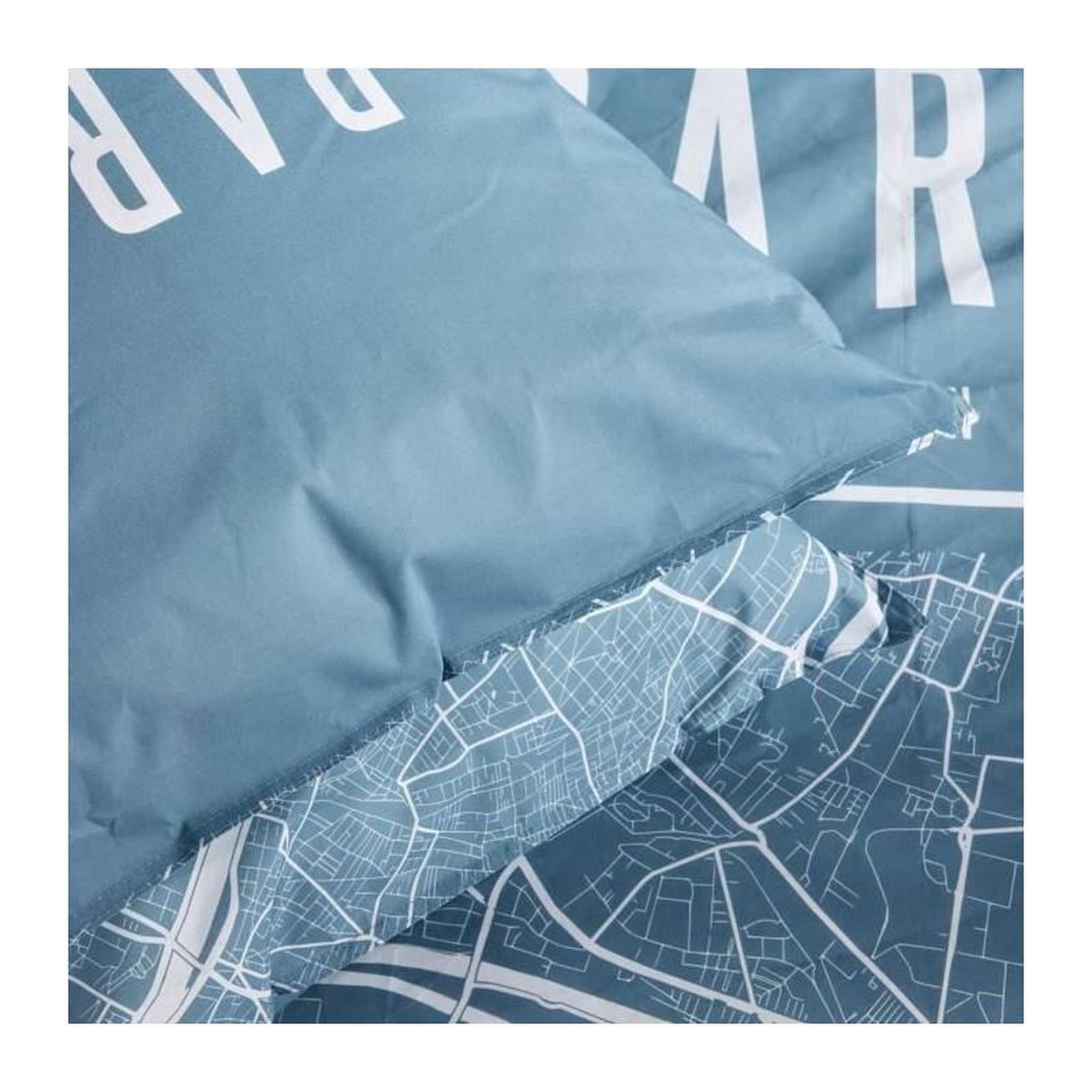 Voir la diapositive 2 : Today Parure de lit - TODAY - JAVA - 2 personnes - 240x220 cm - Coton - Imprimé Paris - Bleu