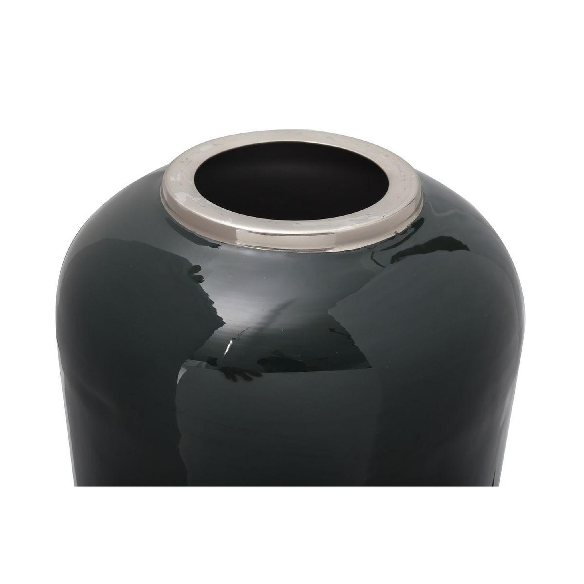 Voir la diapositive 2 : Paris Prix Vase rond déco  somyu  48cm vert & argent