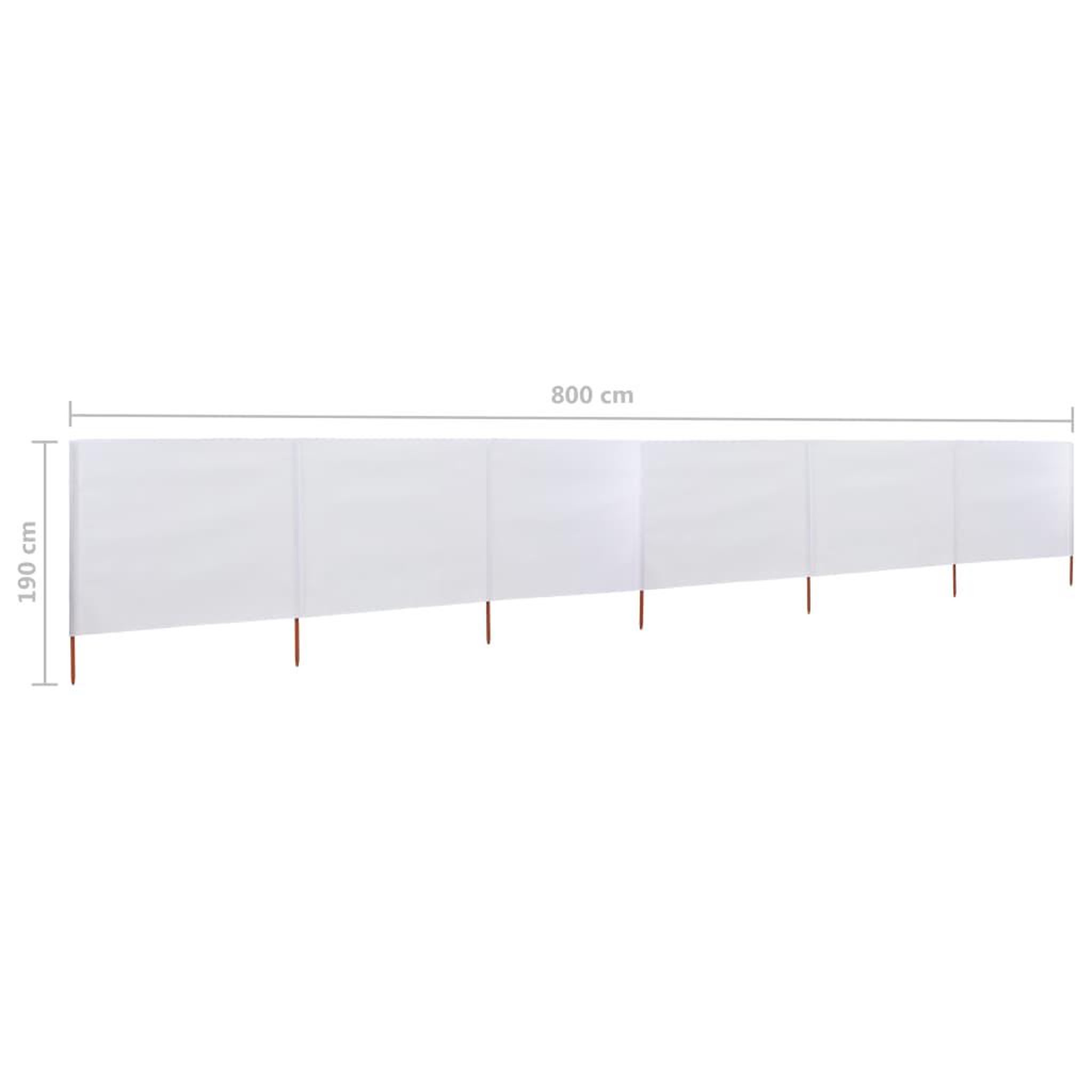 Voir la diapositive 6 : VIDAXL Paravent 6 panneaux Tissu 800 x 160 cm Blanc sable