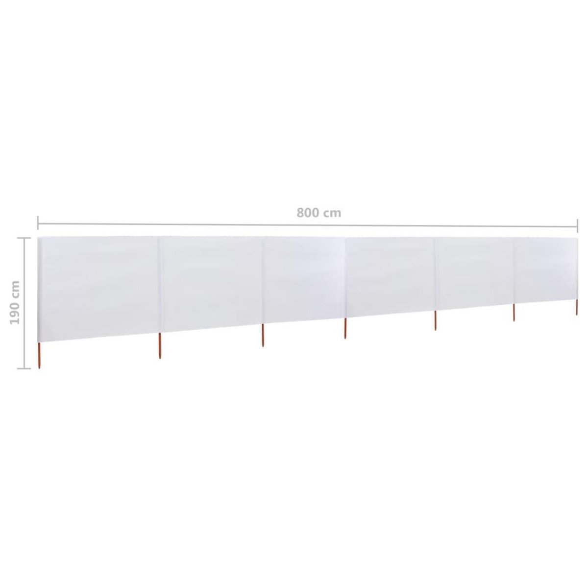 VIDAXL Paravent 6 panneaux Tissu 800 x 160 cm Blanc sable