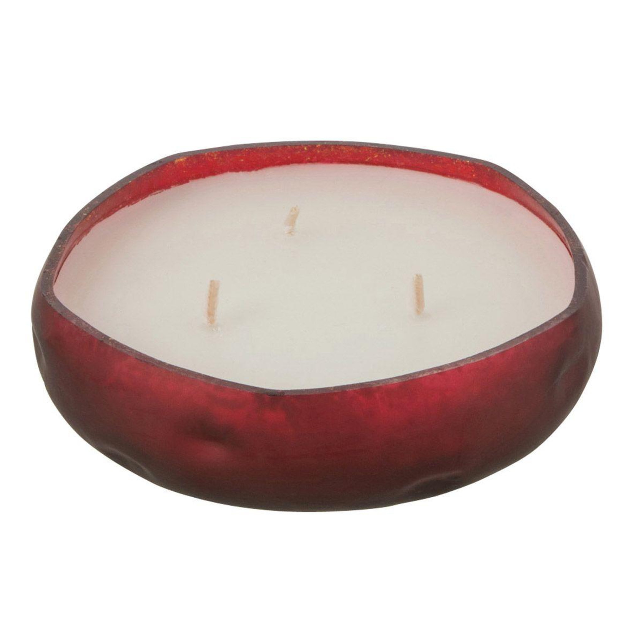 J-LINE Bougie parfumée déco  livia  13cm oud amber rouge