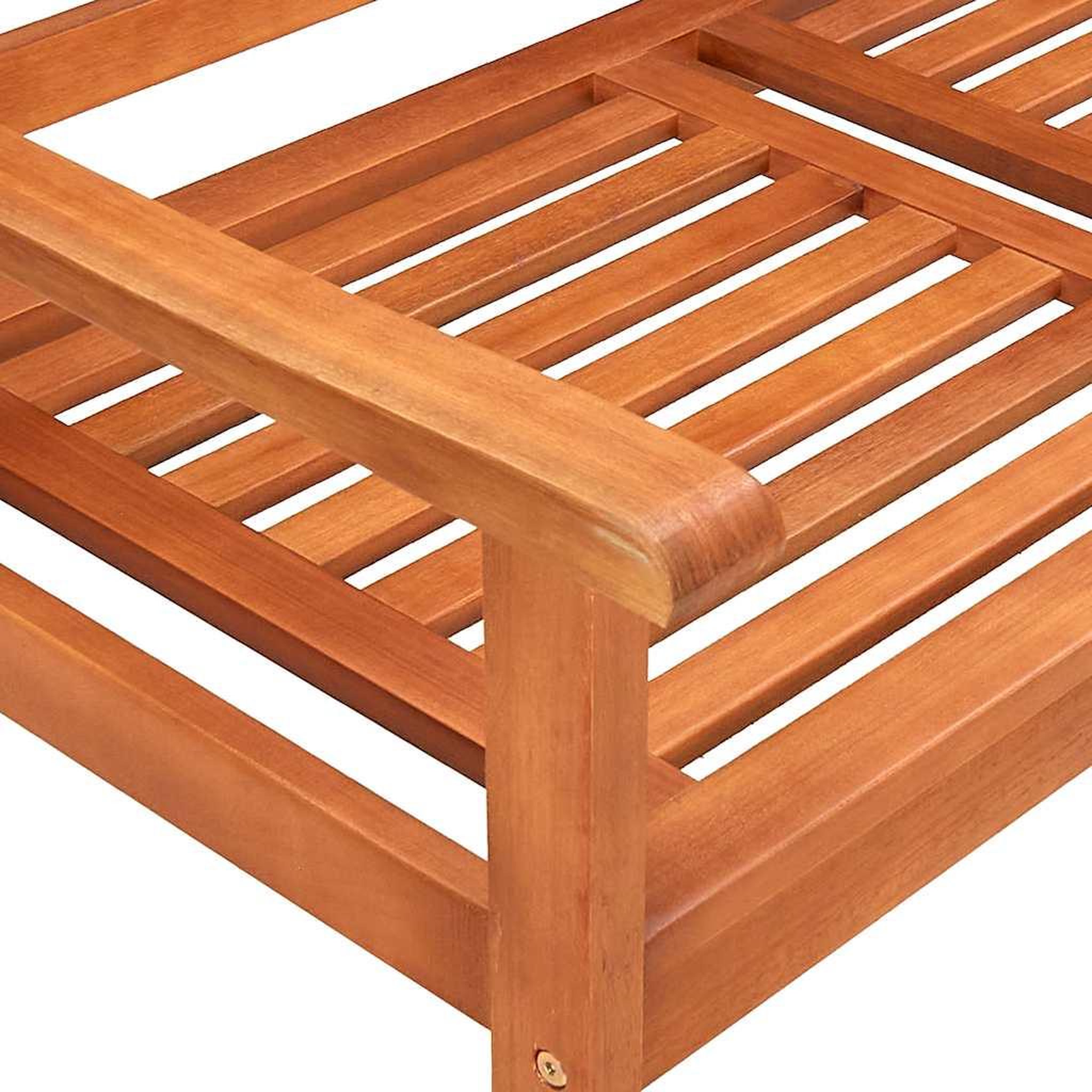 Voir la diapositive 5 : VIDAXL Banc de jardin 3 places avec coussin 150 cm Bois d'eucalyptus