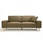 Voir la diapositive 1 : MARKET24 Hexagone - Canapé droit 3 places - Tissu Olive - L 216 x P 90 x H 80 cm - Gustave
