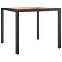 Voir la diapositive 2 : VIDAXL Table de jardin plateau en bois Noir Resine tressee bois massif