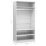 Voir la diapositive 6 : VIDAXL Garde-robe Blanc brillant 100x50x200 cm Bois d'ingenierie